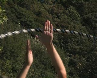 hooping overhead hand pass