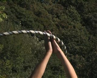 hooping overhead hand pass