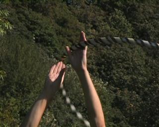 hooping overhead hand pass